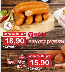 PLUS JIP Múúú klobása s paprikou nabídka