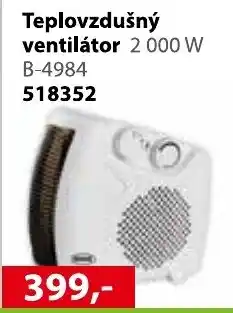 Teplovzdušný ventilátor 2 000 W