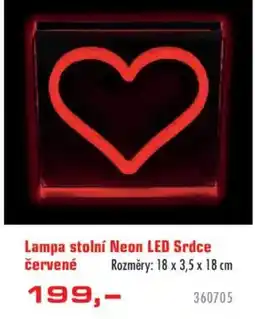 Uni Hobby Lampa stolní Neon LED Srdce červené nabídka