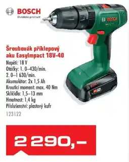 Uni Hobby Bosch šroubovák příklepový aku EasyImpact 18V-40 nabídka