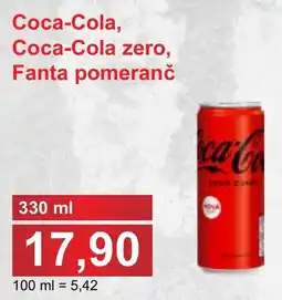 PLUS JIP Coca-Cola, Coca-Cola zero, Fanta pomeranč nabídka
