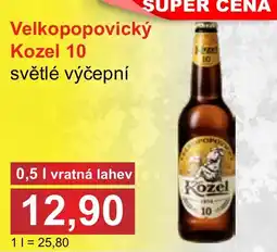 PLUS JIP Kozel 10 světlé výčepní nabídka