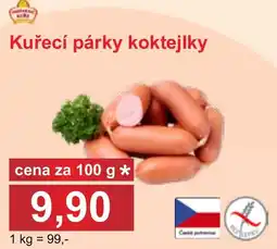 PLUS JIP Kuřecí párky koktejlky nabídka