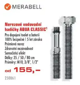 Uni Hobby Merabell nerezové vodovodní hadičky aqua classic nabídka