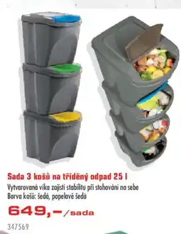 Uni Hobby Sada 3 košů na tříděný odpad nabídka