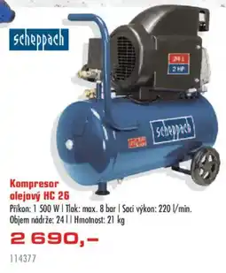 Uni Hobby scheppach kompresor olejový hc 26 nabídka