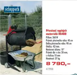 Uni Hobby scheppach přesívač sypkých materiálů rs400 nabídka