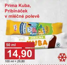 PLUS JIP Prima Kubá, Pribináček v mléčné polevě nabídka