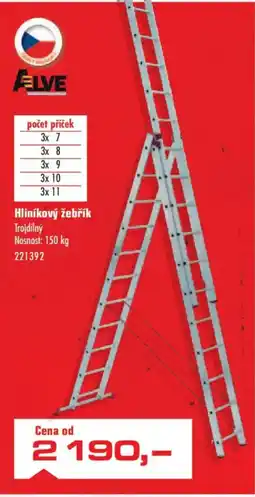 Uni Hobby Alve hliníkový žebřík trojdílný nabídka