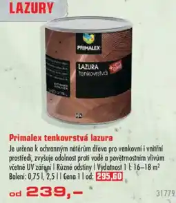 Uni Hobby Primalex tenkovrstvá lazura nabídka