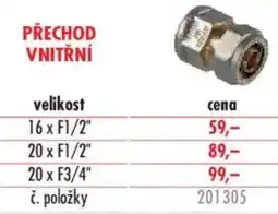 Uni Hobby Přechod vnitřní nabídka