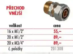 Uni Hobby Přechod vnější nabídka