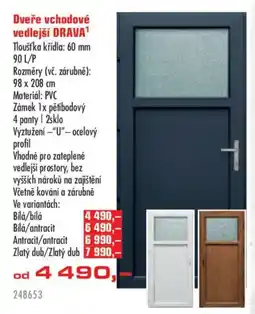 Uni Hobby DRAVA dveře vchodové vedlejší nabídka