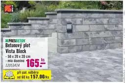 Hornbach Presbeton betonový plot vista block nabídka
