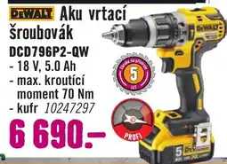 Hornbach DeWalt Aku vrtací šroubovák DCD796P2-QW nabídka