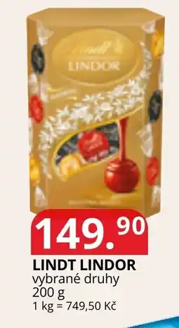 Potraviny CZ Lindt Lindor vybrané druhy nabídka