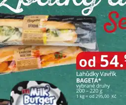 Potraviny CZ Lahůdky Vavřík Bageta* nabídka