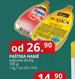 Potraviny CZ Sunka Majka paštika hamé nabídka