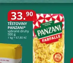 Potraviny CZ Panzani těstoviny nabídka