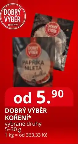 Potraviny CZ Dobrý výběr koření nabídka