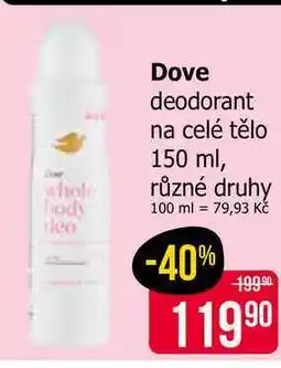 Teta Dove deodorant na celé tělo 150 ml, různé druhy nabídka