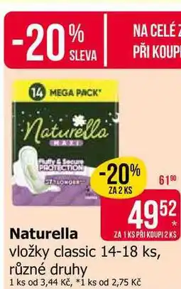 Teta Naturella vložky classic 14-18 ks, různé druhy nabídka