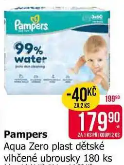 Teta Pampers Aqua Zero plast dětské vlhčené ubrousky 180 ks nabídka