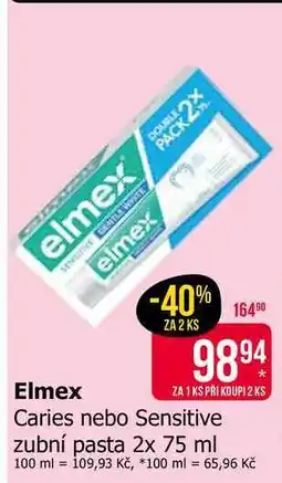Teta Elmex Caries nebo Sensitive zubní pasta nabídka