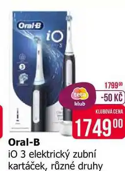 Teta Oral-B iO 3 elektrický zubní kartáček, různé druhy nabídka