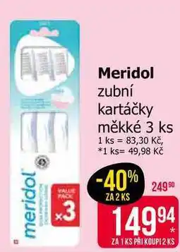 Teta Meridol zubní kartáčky měkké 3 ks nabídka