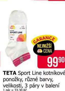 Teta TETA Sport Line kotníkové ponožky, různé barvy, velikosti, 3 páry v balení nabídka