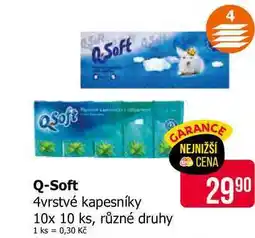 Teta QSoft 4vrstvé kapesníky 10x 10 ks, různé druhy nabídka
