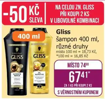 Gliss šampon 400 ml, různé druhy