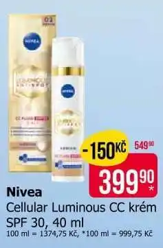 Teta Nivea Cellular Luminous CC krém SPF 30, 40 ml nabídka