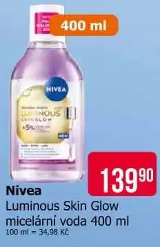 Teta Nivea Luminous Skin Glow micelární voda 400 ml nabídka