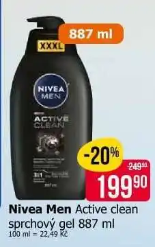 Teta Nivea Men Active clean sprchový gel 887 ml nabídka