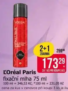 Teta L'Oréal Paris fixační mlha 75 ml nabídka