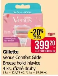 Teta Gillette Venus Comfort Glide Breeze holicí hlavice nabídka