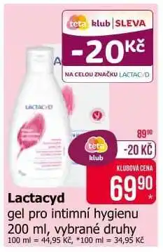 Teta Lactacyd nabídka