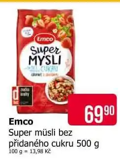 Teta Emco Super müsli bez přidaného cukru 500 g nabídka