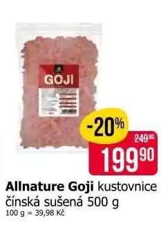 Teta Allnature Goji kustovnice čínská sušená 500 g nabídka