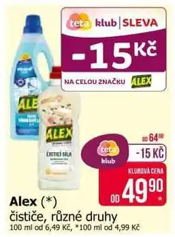 Teta Alex čističe, různé druhy nabídka