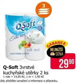 Teta Q-Soft 3vrstvé kuchyňské utěrky 2 ks nabídka