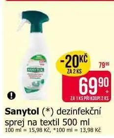 Teta Sanytol dezinfekční sprej na textil 500 ml nabídka