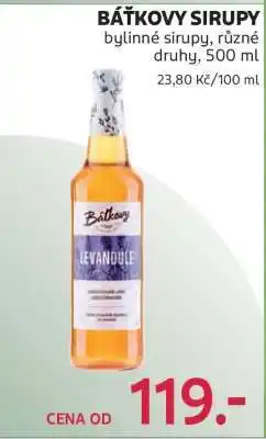Rossmann Báťkovy sirupy nabídka