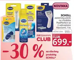 Rossmann SCHOLL elektrický pilník na chodidla PediPerfect se 2 náhradními hlavicemi, 1 ks nabídka