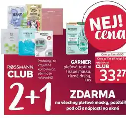 Rossmann GARNIER pleťová textilní Tissue maska nabídka