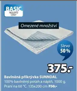 JYSK BAVLNĚNÁ PŘIKRÝVKA SUNNDAL nabídka