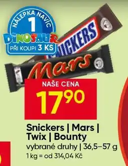 Hruška SNICKERS / MARS / TWIX / BOUNTY nabídka