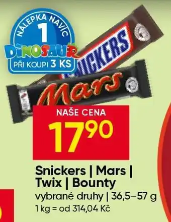 Hruška SNICKERS / MARS / TWIX / BOUNTY nabídka